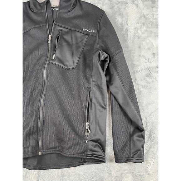 Spyder Men's Black Full Zip Fleece Jacket XL Athletic Performance Fit * - Picture 6 of 9